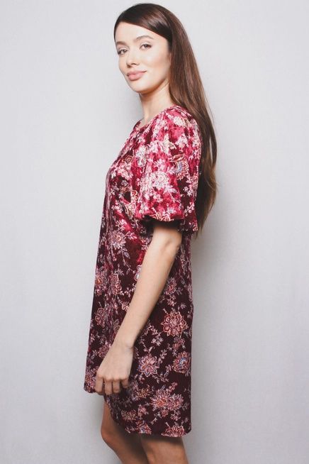 Velvet Floral Mini Dress