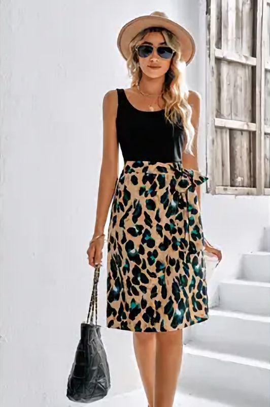 Green Leopard Midi Dress
