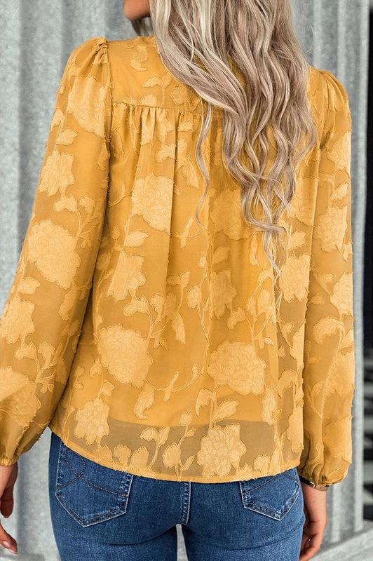 Yellow Burnt Out Puff Top