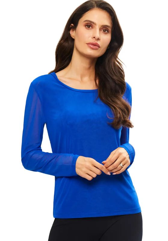 Royal Blue Mesh Top