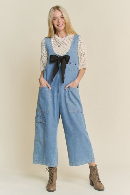 Zip-up Bow Overall, Size: SMALL