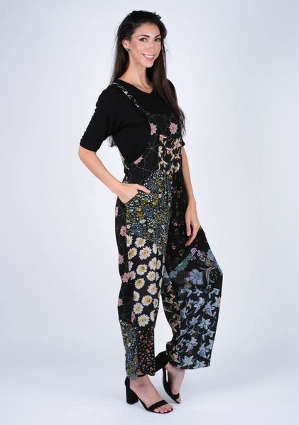 Floral Patchwork Overalls