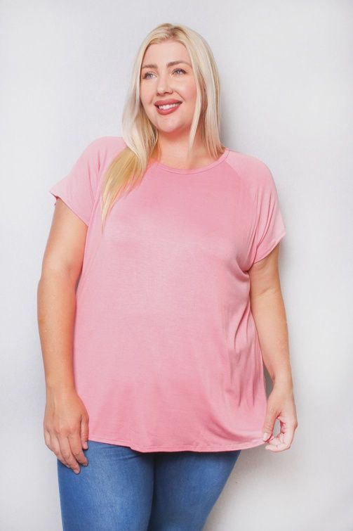 CURVY - Soft Pink T-shirt, Size: XL
