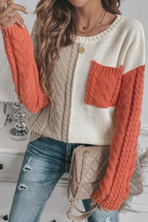 Color Block Sweater, Size: SMALL