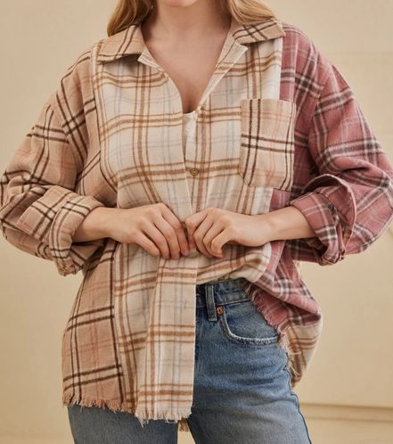 Plaid Shacket, Size: SMALL