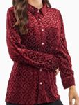 Velvet Burnout Blouse, Size: LARGE