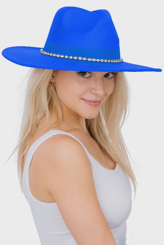 Rhinestone Band Rancher Hat, Color: ROYAL BLUE