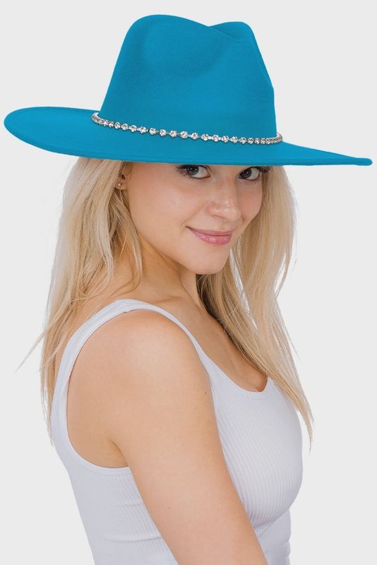 Rhinestone Band Rancher Hat
