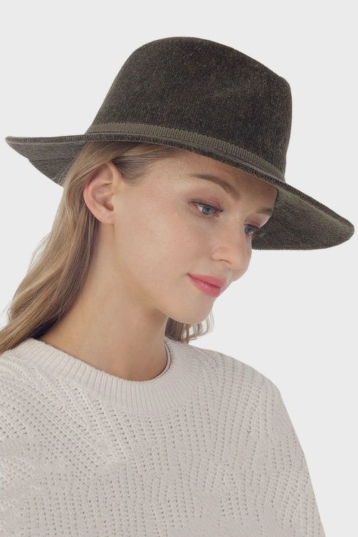 Velvety Chenille Fedora Hat