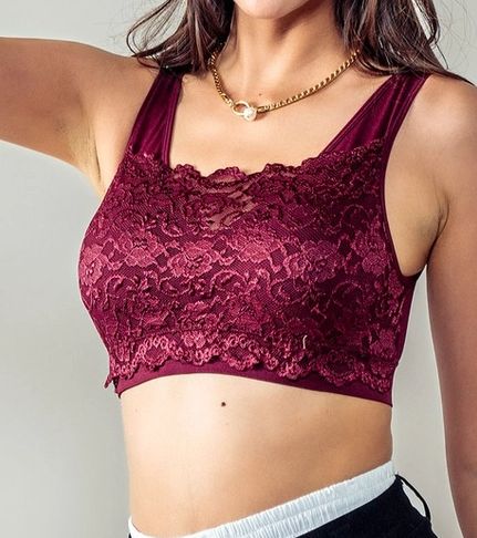 Lace Long line Bralette, Size: S/M