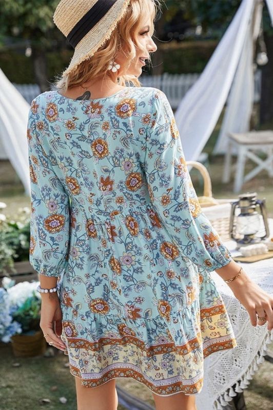 Floral Ruffled Mini Dress