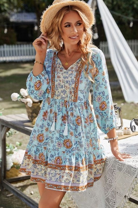 Floral Ruffled Mini Dress