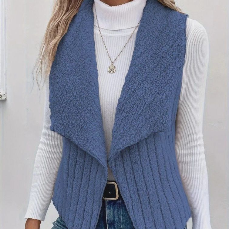 Ribbed Fleece Vest, Size: SMALL