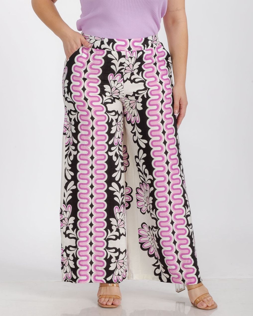CURVY Floral Pattern Pants, Size: 1X