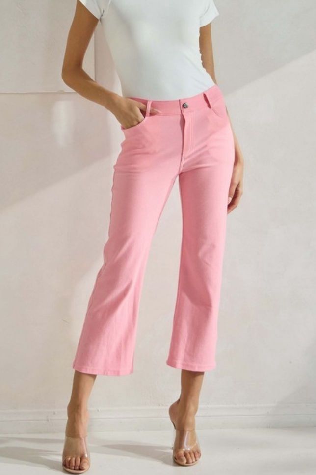 Cropped Straight Leg Pants, Size: SMALL