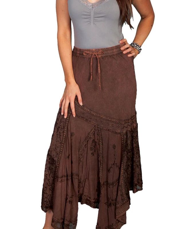 Embroidered Copper Skirt