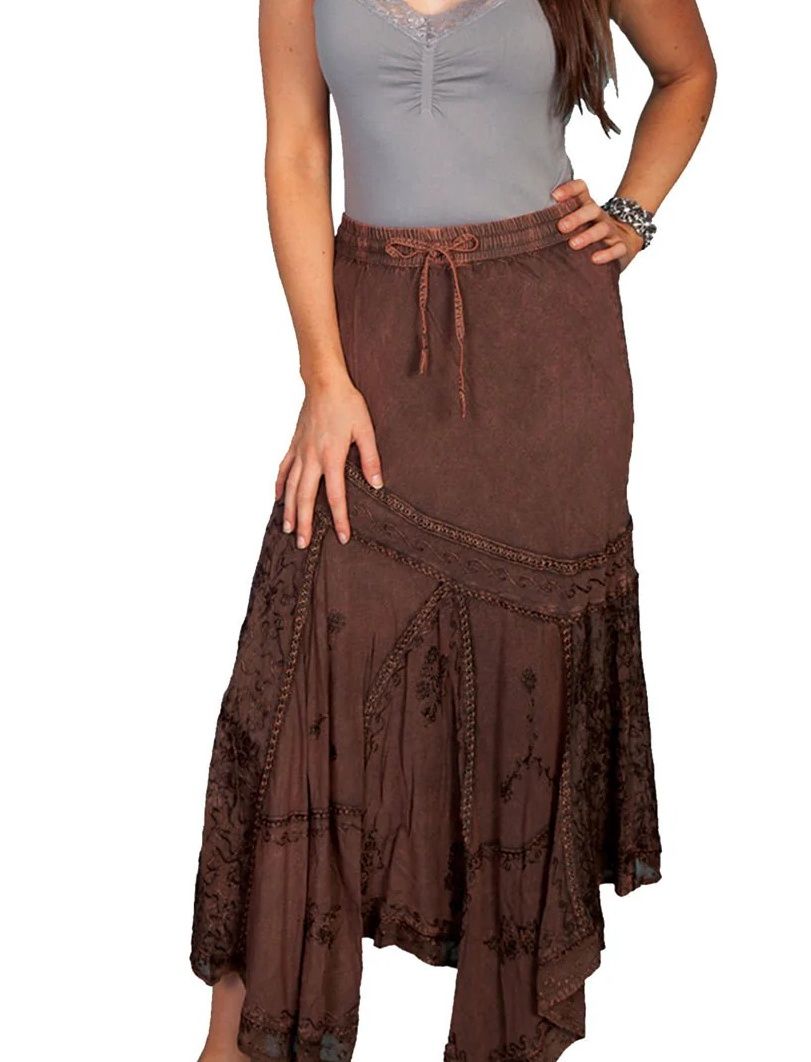 Embroidered Copper Skirt, Size: M