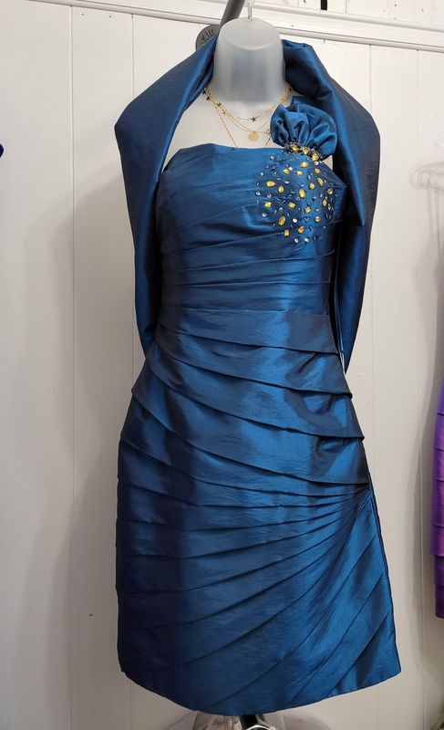 Bejeweled One Shoulder Dress