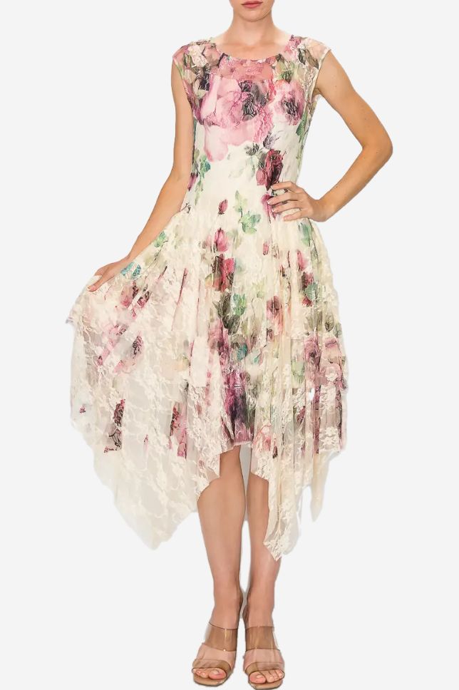 Roses &amp; Lace Midi Dress, Size: MEDIUM