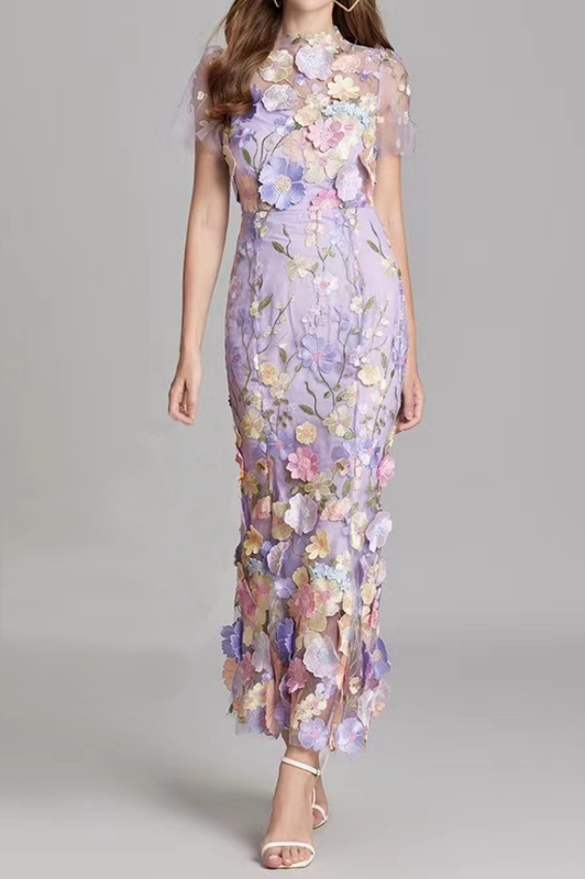 Flower Embellished Gown