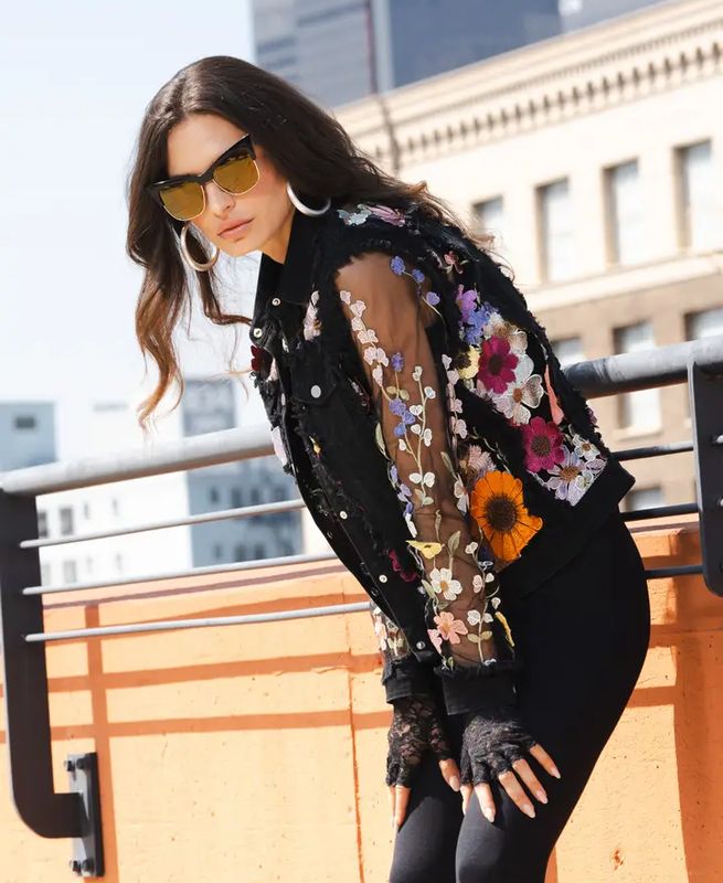 Flowery Denim Jacket
