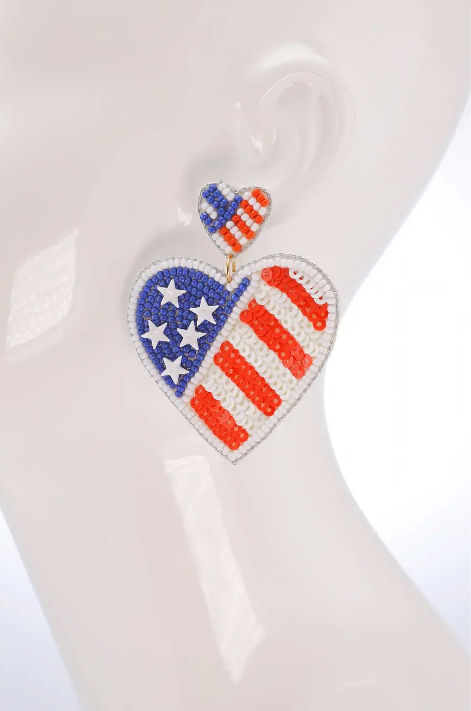 Beaded Flag Earrings