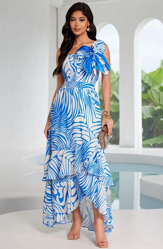 Tropical Blue Maxi Dress