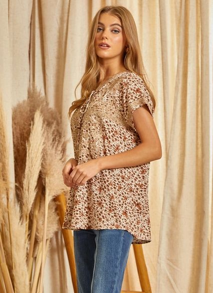 SJ Top w Embroidered Front &amp; Trim