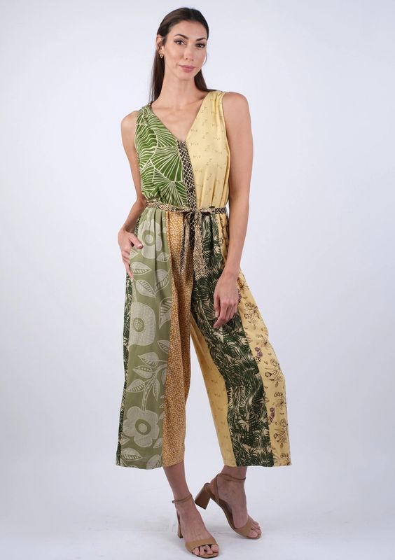 Golden Patchwork Jumpsuit