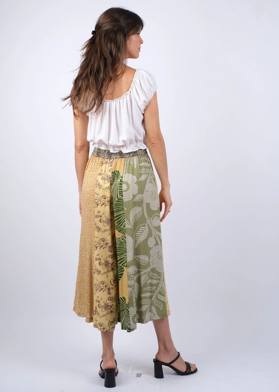 Golden Patchwork Palazzo Pants