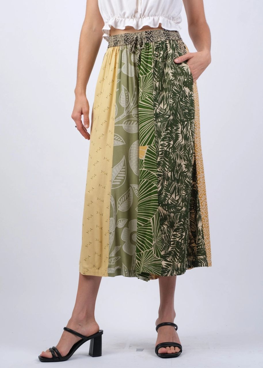 Golden Patchwork Palazzo Pants, Size: SMALL/MEDIUM