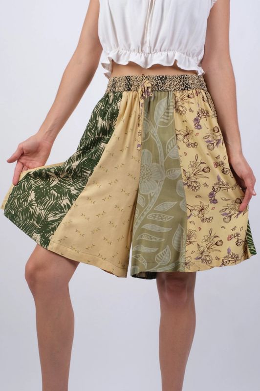 Golden Patchwork Shorts