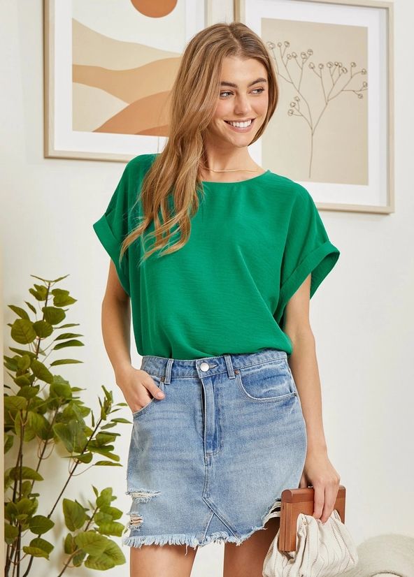 Curvy Emerald Top, Size: 1X