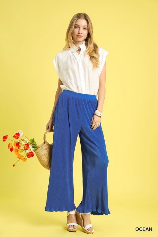 Pleated Wide-Leg Pants