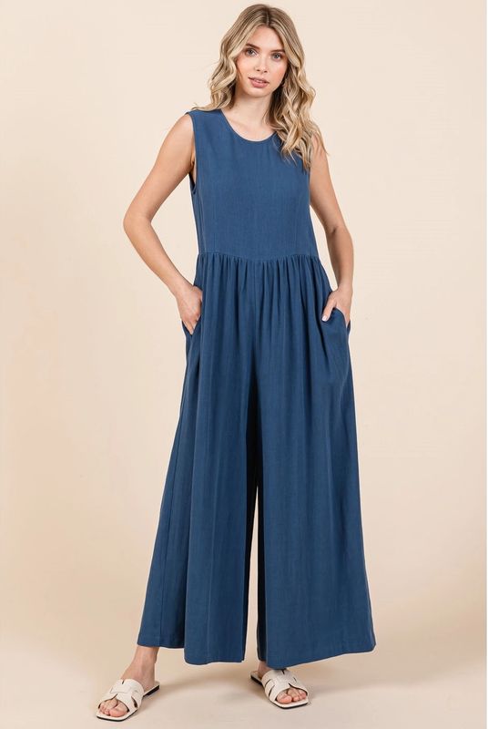 Linen Wide Leg Jumpsuit