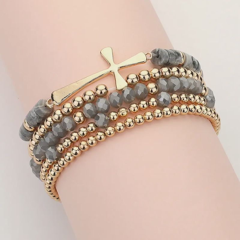 Cross Bracelet - Grey