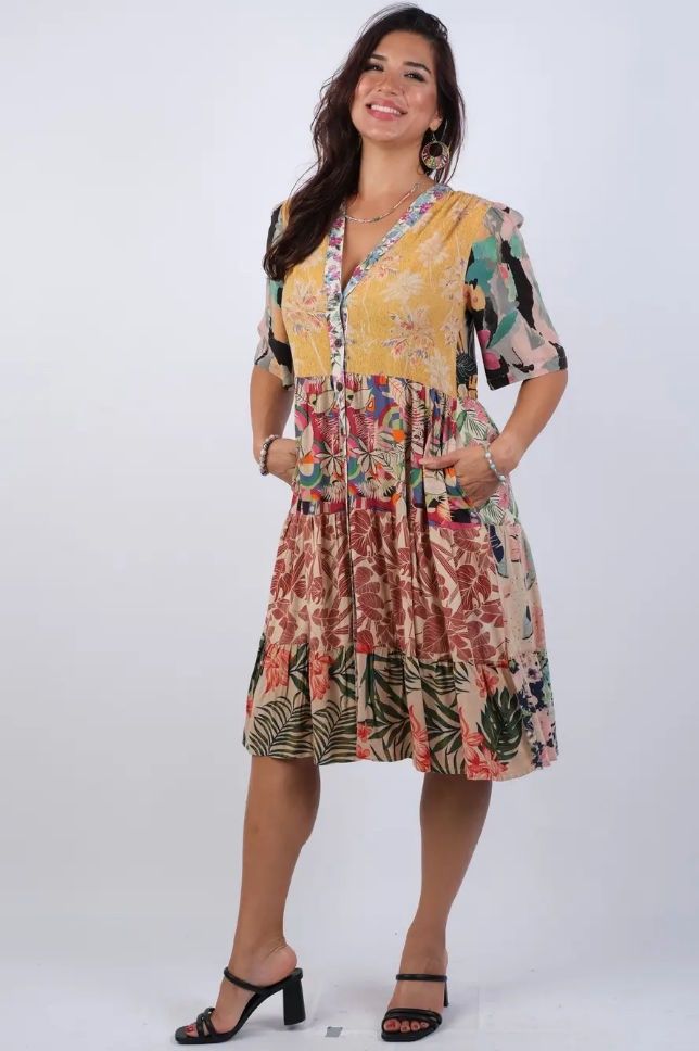 Symphony of Color Midi Dress, Size: SMALL/MEDIUM