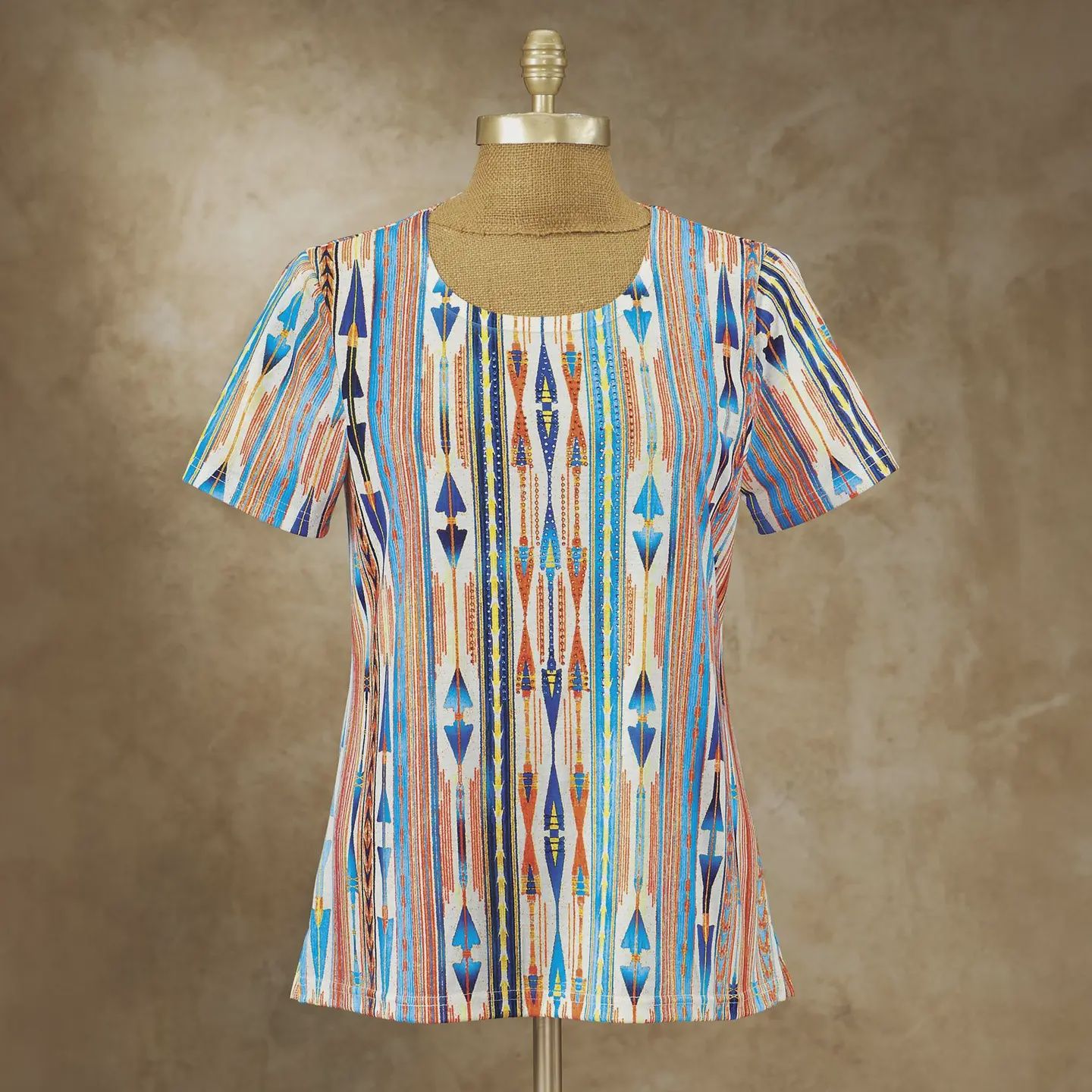 Rhinestone SW Rainbow Top, Size: LARGE