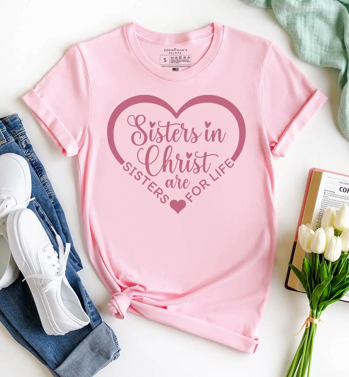 Sisters in Christ Tee, Size: SMALL