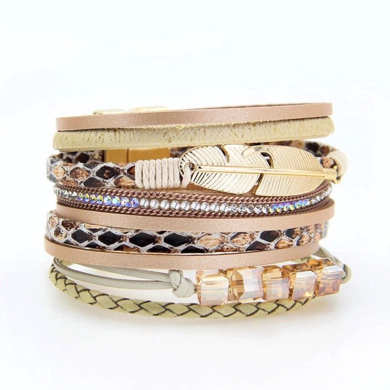 Multi-layer Feather Bracelet