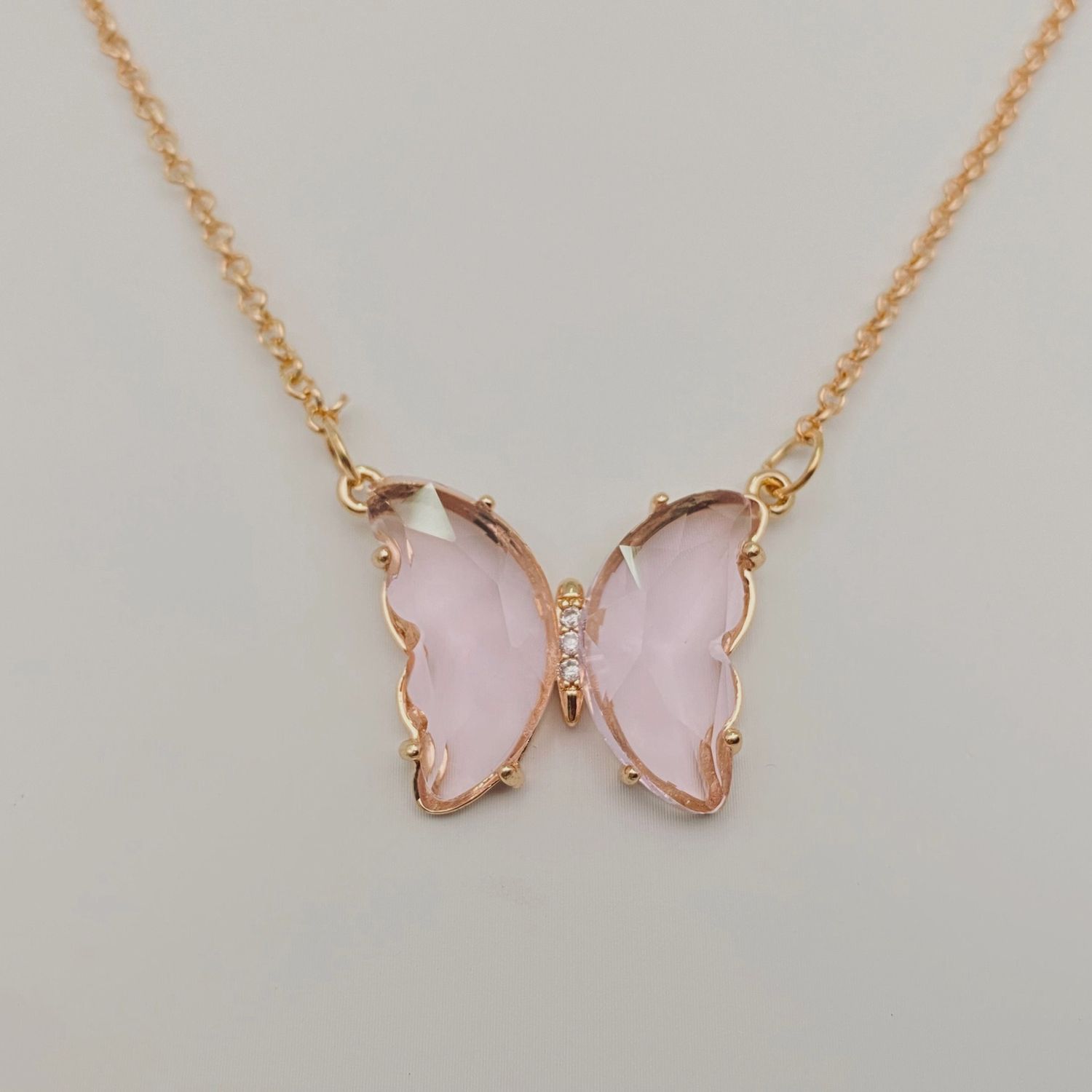 Butterfly Necklace - Large, Color: Pink