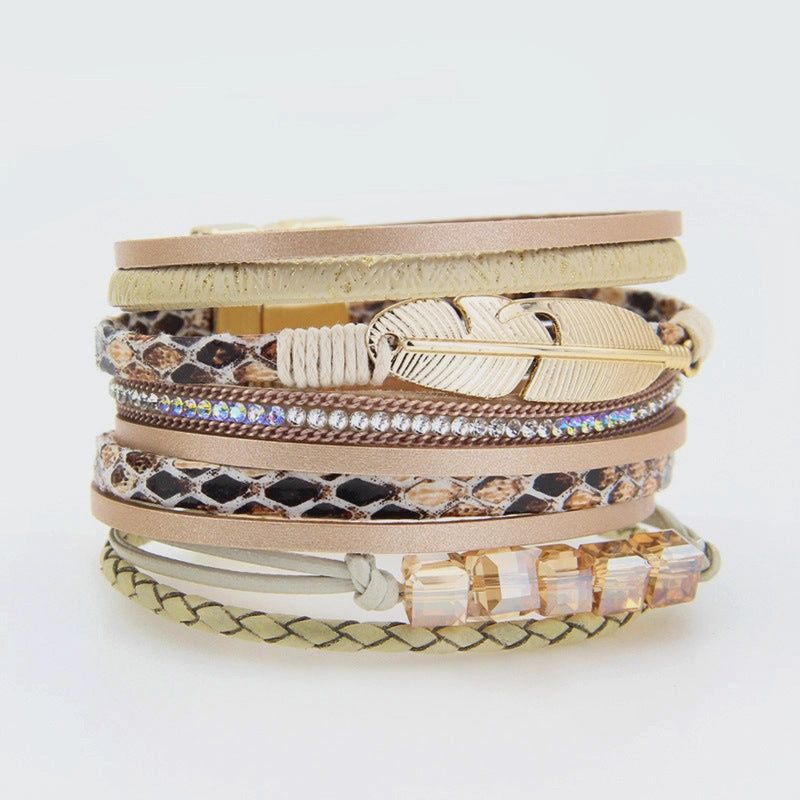 Feather Leather Bracelet