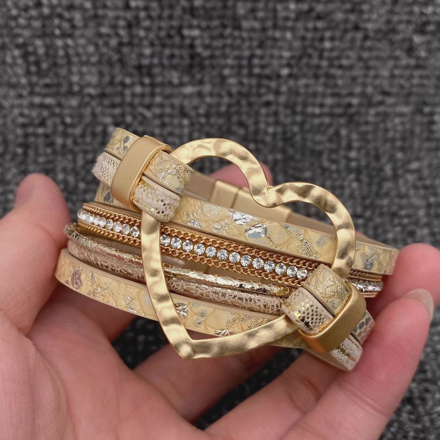 Big Heart Bracelet, Color: GOLD