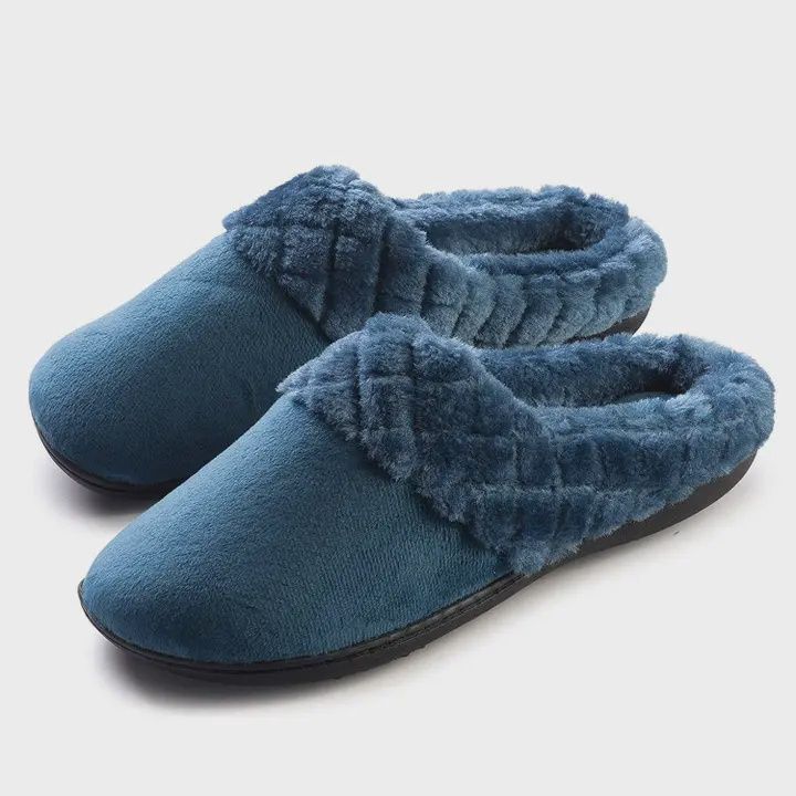 Diamond Fur Trim Indoor Slippers
