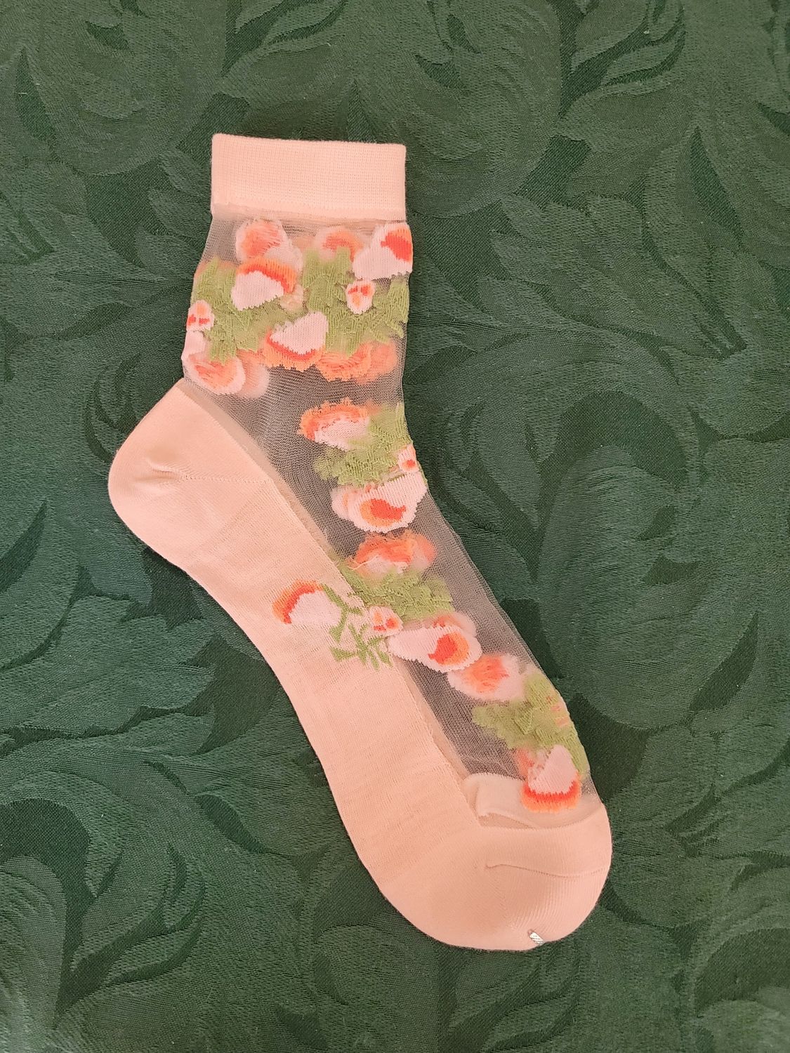 Flowery Socks, Color: PINK