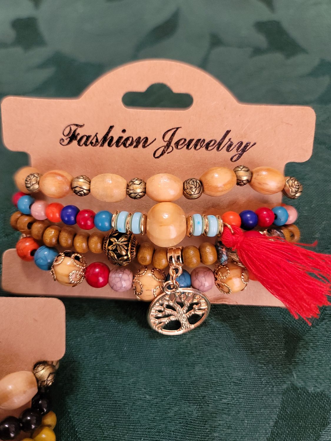 Tree of Life Bracelet, Color: RED TASSEL