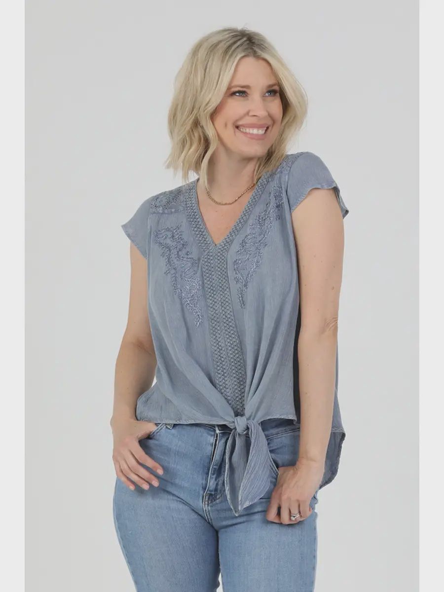 Embroidered &amp; Lacy Top, Size: SMALL