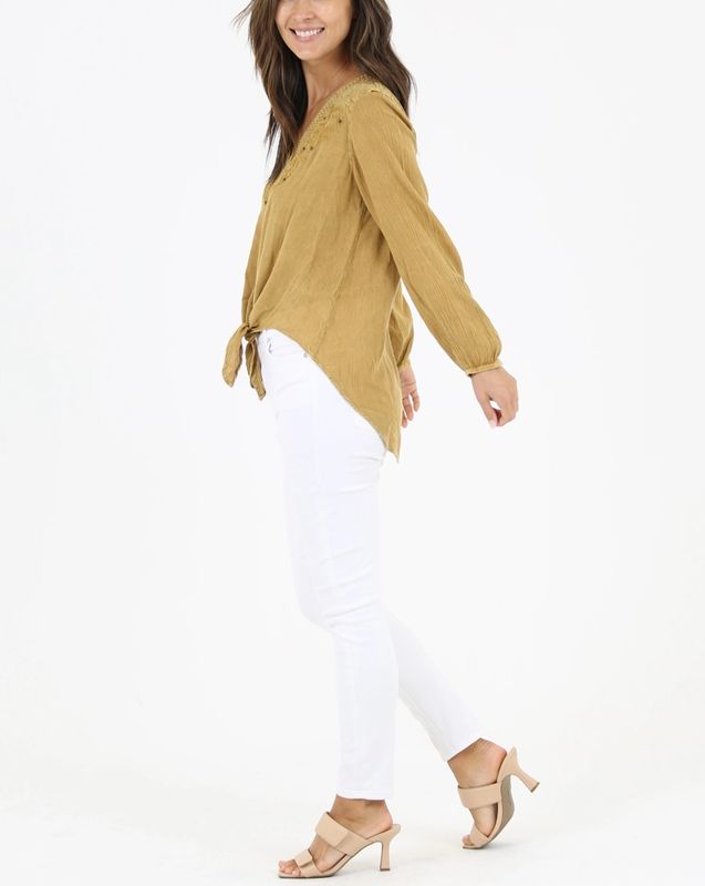 Embroidered Tie Top