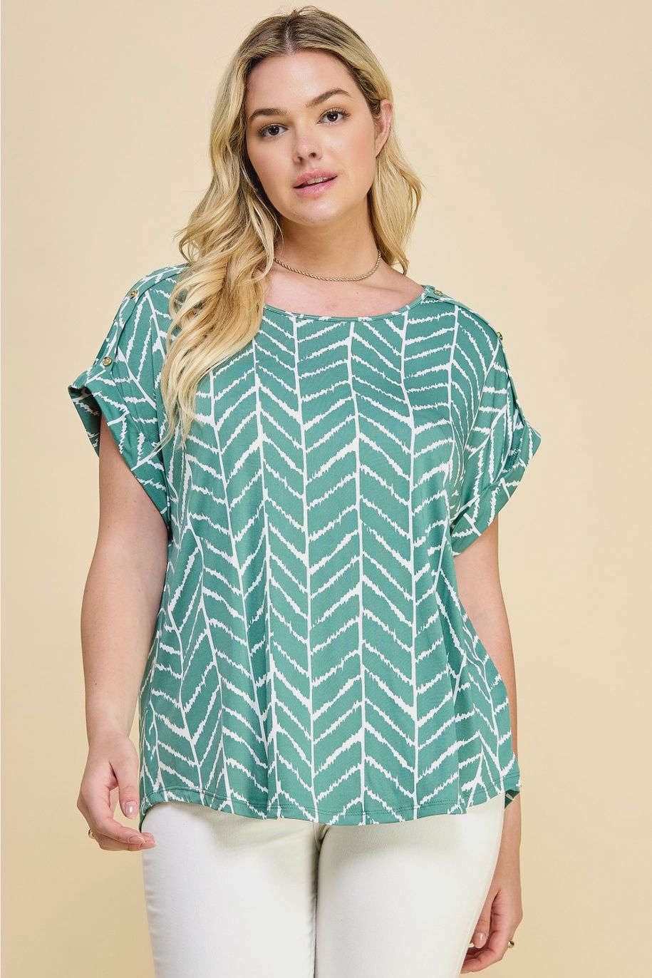CURVY Arrow Top, Size: 1X
