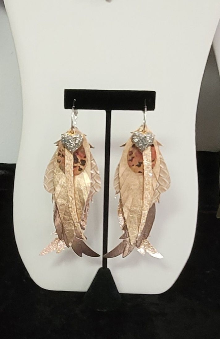 Stacked Leather Earrings